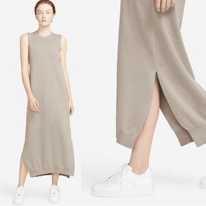 Nike ESC Every Stitch Considered Dress Silk Blend Knit Sleeveless Stone Medium